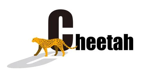 Cheetah walking side flat 3D icon design, vector illustration Illustrazione stock