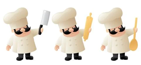 Chef in action Stock Illustration