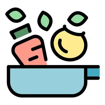 Chef adding fresh vegetables and spices to pot, preparing healthy meal Stock Illustration
