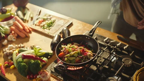 Chef adding ingredients in vegetables Stock Footage 311835061