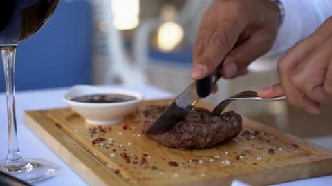 Chef and beef Stock Footage 128442230