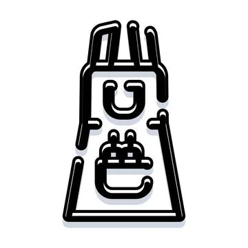 Chef apron icon outlining cooking protection garment Illustrazione stock