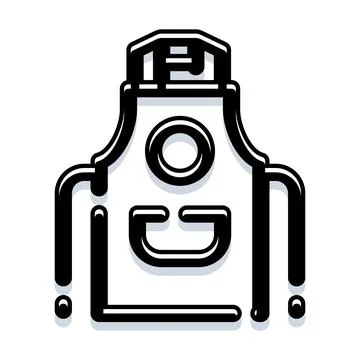 Chef apron icon representing cooking and kitchen activities Illustration