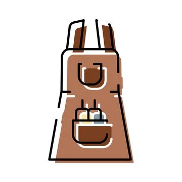 Chef apron with tools in pockets illustration Stock Illustration