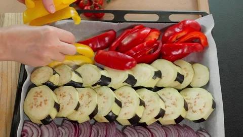 The chef arranges the vegetables on the deco to simmer Stock Footage 270150518