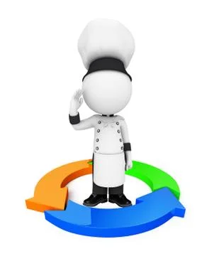 Chef with arrow Stock Illustration