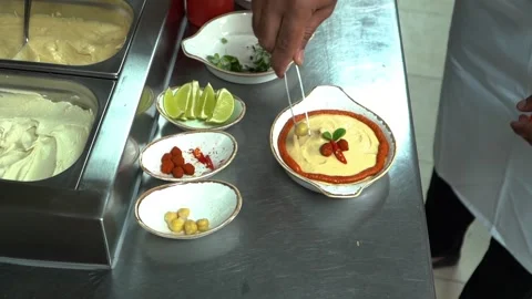 Chef Artfully Arranging Condiments Stock Footage 318310229