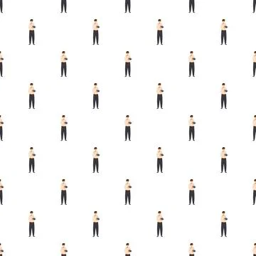 Chef avatar character repeating seamless pattern background 스톡 일러스트