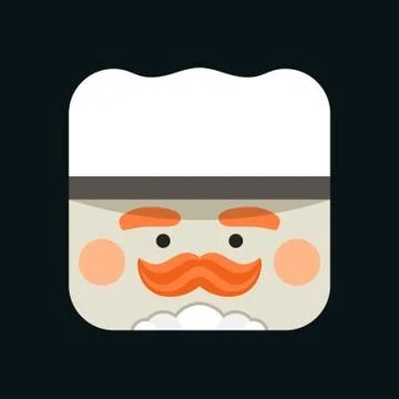 Chef avatar illustration. Trendy chief-cooker squared icon in flat style Stock Illustration