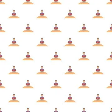 Chef baker holding cake repeating seamless pattern background イラスト素材
