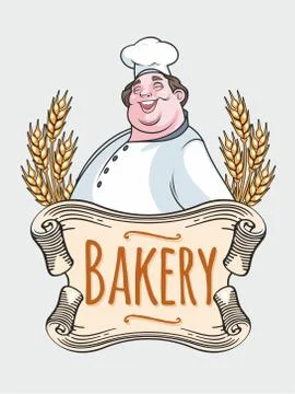 Chef baker label Stock Illustration