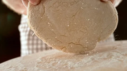 Chef Bakery Kneading Dough For Bread Making Baker Kneading flour Making Bre.. Stock Footage 272566480