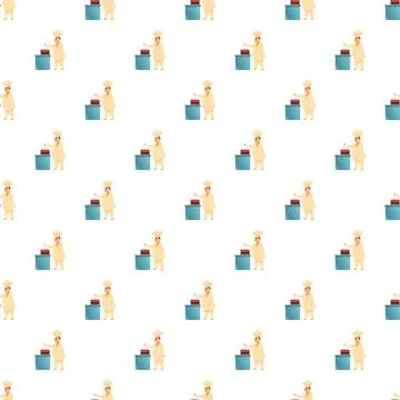 Chef baking cake a repeating seamless pattern Stock Illustration