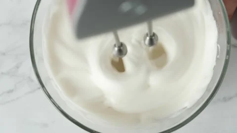 Chef Beating Meringue for cake and bakery. Stock Footage 150378574