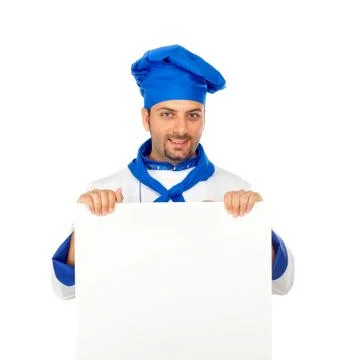 Chef with blank billboard Stock Photos