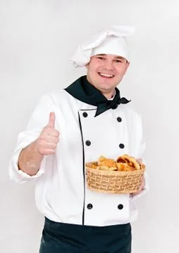 Chef with buns Stock Photos