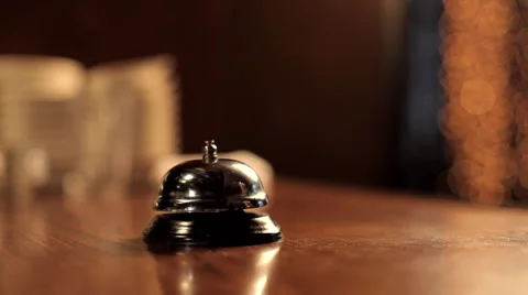 Chef Calling Waiter Using Service Bell Stock Footage 50362953