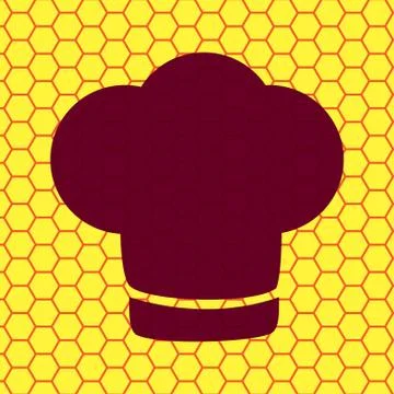 Chef cap. Cooking. Flat modern web button and space for your text Stock Illustration