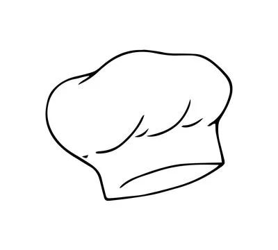 Chef Cap. Hand-drawn Kitchen Cooking Chef Hat. Isolated illustration on white Stock Illustration
