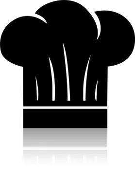 Chef cap icon, black and white illustration Ilustración de archivo