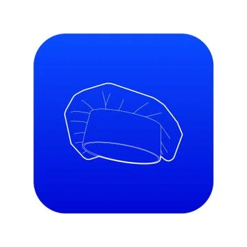 Chef cap icon blue vector Stock Illustration