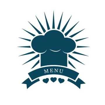 Chef cap menu logo Stock Illustration