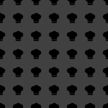 Chef cap web icon. flat design. Seamless gray pattern. 스톡 일러스트