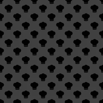 Chef cap web icon. flat design. Seamless gray pattern. Stock Illustration