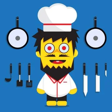 Chef cartoon boy Stock Illustration