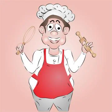 Chef Cartoon Character Vector Illustration Stock Illustration