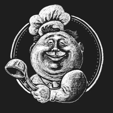 Chef on chalkboard Stock Illustration