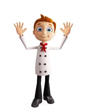 Chef character with bye pose Stock Illustration