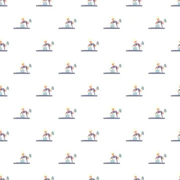 Chef character cooking meal pattern seamless wallpaper design Stockillustratie