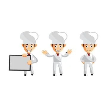 Chef character creation Illustration Template Pose Variation Set Stock-Illustration