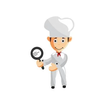 Chef character creation Illustration Template Pose Hold Magnifying Stock-Illustration