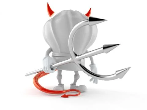 Chef character with devil horns and pitchfork Stock Illustration