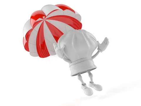 Chef character with parachute 스톡 일러스트