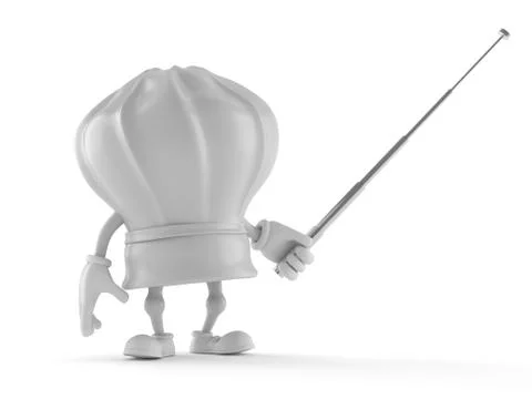 Chef character with pointer stick Stock Illustration