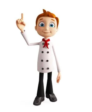 Chef character with pointing pose Illustrazione stock