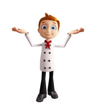 Chef character with presentation pose Stock Illustration