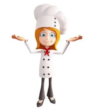 Chef character with  presentation sign Stock Illustration