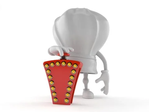 Chef character pushing quiz button Stock Illustration