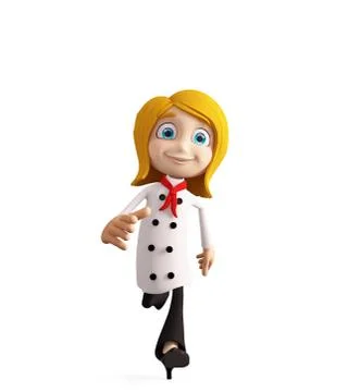 Chef character with running Stock Illustration