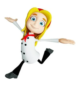 Chef character with running pose Stock Illustration