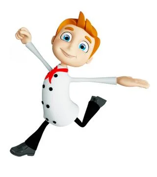 Chef character with running pose Stock Illustration