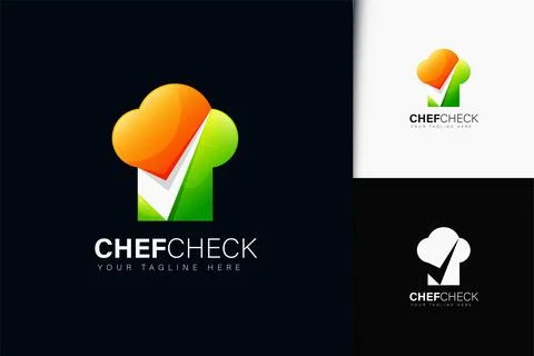Chef check logo design with gradient Stock Illustration