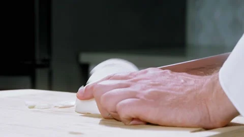Chef chop the onions Stock Footage 221145799