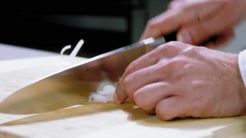 Chef chop the onions Stock-Footage 233004971