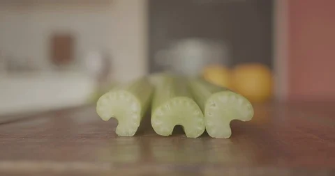 Chef Chopping Celery For Salad Stock Footage 97822522