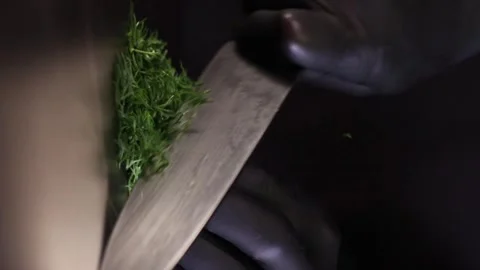 Chef Chopping Dill - Vertical Video Stock Footage 247138525